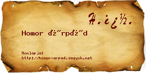 Homor Árpád névjegykártya